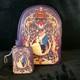 Loungefly Disney Bell Beauty and the Beast Mini Backpack & Wallet NWT Very Rare