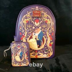 Loungefly Disney Bell Beauty and the Beast Mini Backpack & Wallet NWT Very Rare