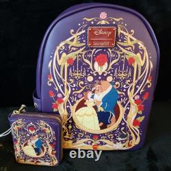 Loungefly Disney Bell Beauty and the Beast Mini Backpack & Wallet NWT Very Rare