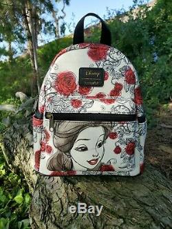 Loungefly Disney Belle Sketch Roses Beauty & the Beast Princess Mini Backpack