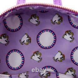 Loungefly Disney Chip Bubbles Beauty And The Beast Mini backpack NWT In Hand