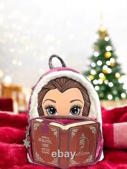 Loungefly Disney Winter Belle Book Mini Backpack Beauty and the Beast