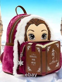 Loungefly Disney Winter Belle Book Mini Backpack Beauty and the Beast