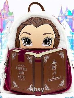 Loungefly Disney Winter Belle Book Mini Backpack Beauty and the Beast