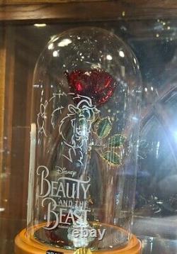 NEW Disney Arribas Beauty & the Beast Enchanted Life Size Rose Glass Dome