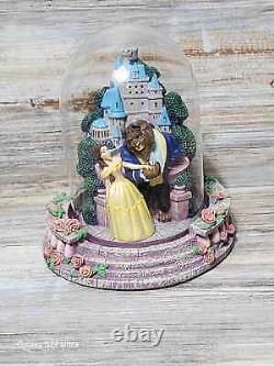 NEW Disney Beauty And Beast Glass Dome Castle Figurine Belle Maurice