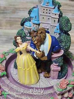 NEW Disney Beauty And Beast Glass Dome Castle Figurine Belle Maurice