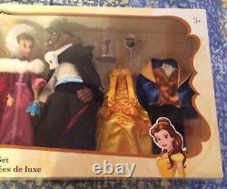 NEW Disney Beauty and the Beast Deluxe Doll Set Classic Gift Belle Beast Gaston