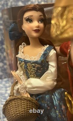 NEW Disney Fairytale Designer Beauty and the Beast Belle & Gaston Doll Set RARE