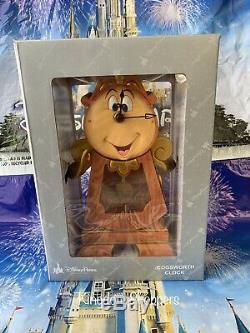 NEW Disney Parks Beauty and the Beast Cogsworth Clock 10 Working Clock Figurine