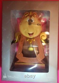 NEW Disney Parks Beauty and the Beast Cogsworth Cog 10 Working Clock Figurine