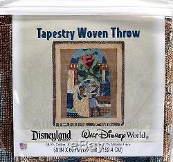 NEW Disney Parks Beauty and the Beast Stained Glass Tapestry Woven Throw Blanket