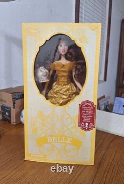 NEW! Disney Store Beauty and the Beast Belle Doll, Includes Singing Mrs. Potts