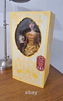 NEW! Disney Store Beauty and the Beast Belle Doll, Includes Singing Mrs. Potts