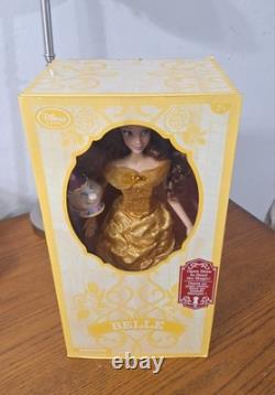 NEW! Disney Store Beauty and the Beast Belle Doll, Includes Singing Mrs. Potts
