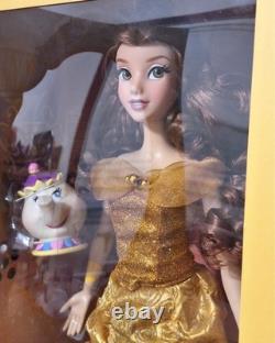 NEW! Disney Store Beauty and the Beast Belle Doll, Includes Singing Mrs. Potts