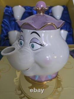 NEW! EXCLUSIVE! Disney limited edition Beauty & the BeastMrsPOTTS TEA SET24Kgold