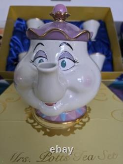 NEW! EXCLUSIVE! Disney limited edition Beauty & the BeastMrsPOTTS TEA SET24Kgold