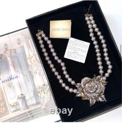NEW Heidi Daus Disney Beauty And The Beast Necklace Pearl Roses