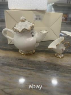 NIB Disney Lenox Mrs. Potts & Chip Figurines Beauty and the Beast Collectible