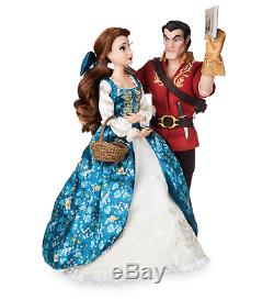 NIB Disney Store Beauty & The Beast Designer Doll Collection, Belle & Gaston LE
