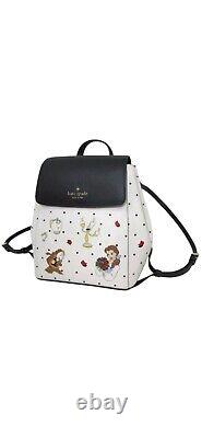 NWT Kate Spade X Disney Beauty and the Beast flap backpack Cream Multi