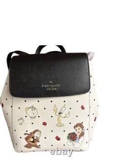 NWT Kate Spade X Disney Beauty and the Beast flap backpack Cream Multi