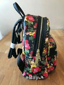 NWT Loungefly Disney Beauty & The Beast Belle Roses Black Red Mini Backpack
