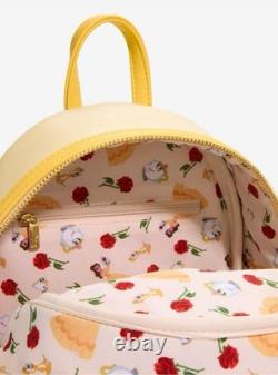 NWT Loungefly Disney Beauty and the Beast Rose Yellow Mini Backpack