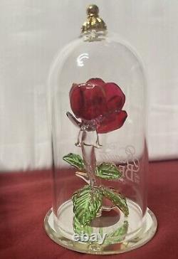 New Disney Arribas Brothers Beauty And The Beast Enchanted Rose 4.25 Glass Dome