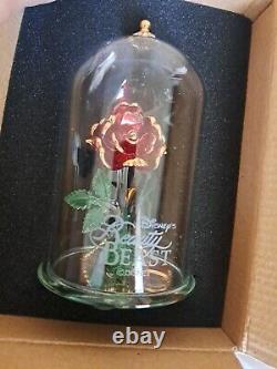 New Disney Arribas Brothers Beauty And The Beast Enchanted Rose 5.5 Glass Dome