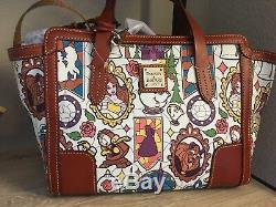 New Disney Dooney & Bourke Beauty and the Beast Small Shopper Tote Bag NWT