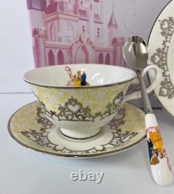 New English Ladies Disney Beauty & the Beast Wedding Plate, Spoon, Cup Saucer