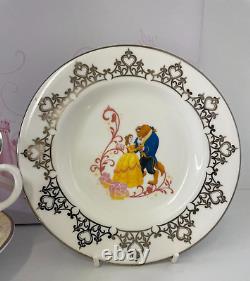 New English Ladies Disney Beauty & the Beast Wedding Plate, Spoon, Cup Saucer