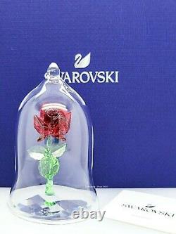 New SWAROVSKI Disney Beauty & the Beast Enchanted Rose Figurine Display 5230478