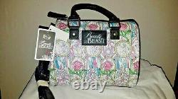 New Tags Loungefly Disney Beauty & The Beast Purse Stained Glass Barrel Handbag