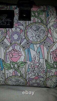 New Tags Loungefly Disney Beauty & The Beast Purse Stained Glass Barrel Handbag