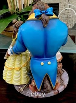 New VTG Disney Beauty and the Beast Snow Globe Enchanted Rose Musical Snowglobe