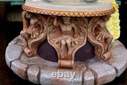 New VTG Disney Beauty and the Beast Snow Globe Enchanted Rose Musical Snowglobe