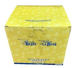 New VTG Disney Beauty and the Beast Snow Globe Enchanted Rose Musical Snowglobe