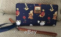 Nwt Dooney & Bourke Disney Beauty & The Beast Wristlet Wallet Rose Mrs Potts