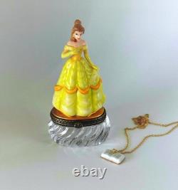 PHB Disney Beauty & Beast Belle Trinket Box Figurine With Book Chain Necklace