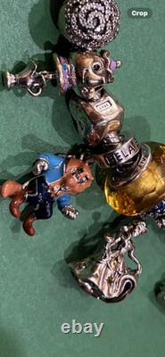Pandora bracelet and other sterling silver Disney beauty and the beast charms