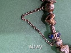 Pandora bracelet and other sterling silver Disney beauty and the beast charms