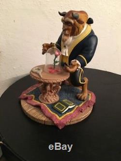 RARE Disney BEAUTY AND THE BEAST 8 Figure Resin Statue BEAST WITH ROSE