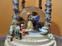 RARE! Disney Beauty And The Beast Belle Wedding Gazebo Music Water Snow Globe