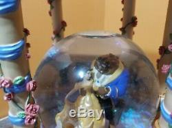 RARE! Disney Beauty And The Beast Belle Wedding Gazebo Music Water Snow Globe