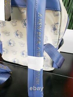 RARE Disney Loungefly Blue Floral Book Beauty and the Beast Belle Mini Backpack