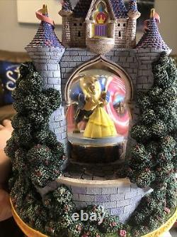RARE Disney Multi-Princess Beauty And The Beast Snow Globe Music Box