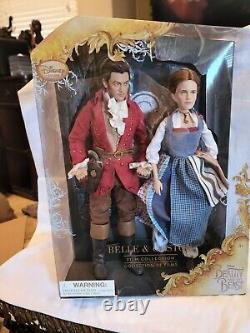 RARE Disney Store Film Collection Beauty and the Beast Belle Gaston Dolls NIB